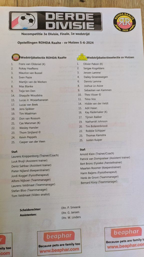 Foto: Rohda Raalte – S.V. Huizen (0-1)