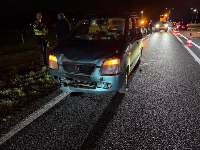 Aanrijding rotonde N348, foto: Rens Hulman