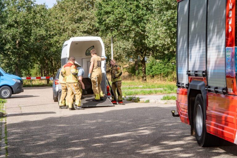 Paard komt ten val in trailer op carpoolplaats Bathmen